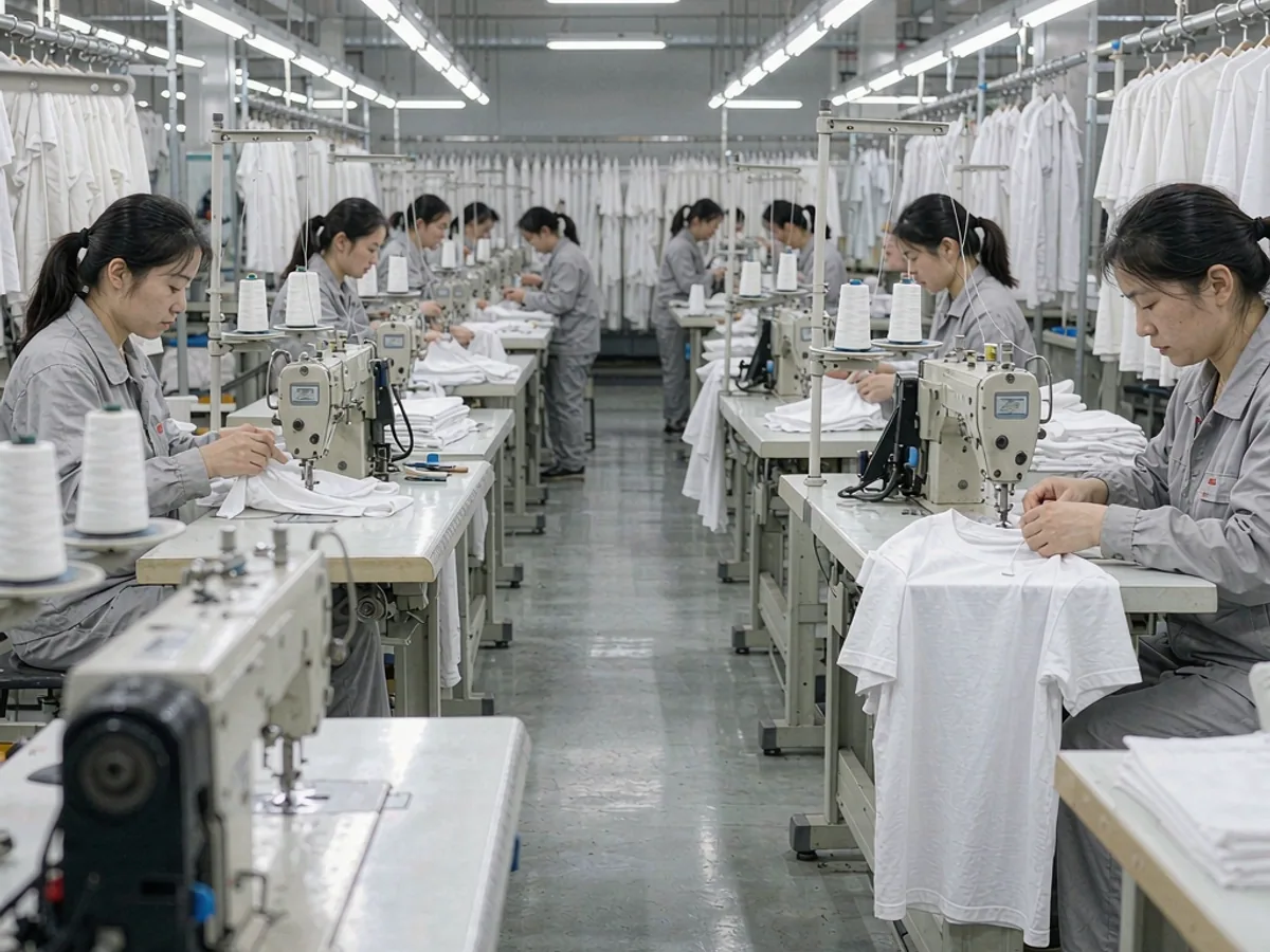 Sewing floor of a 100% cotton garment factory in Taizhou, China